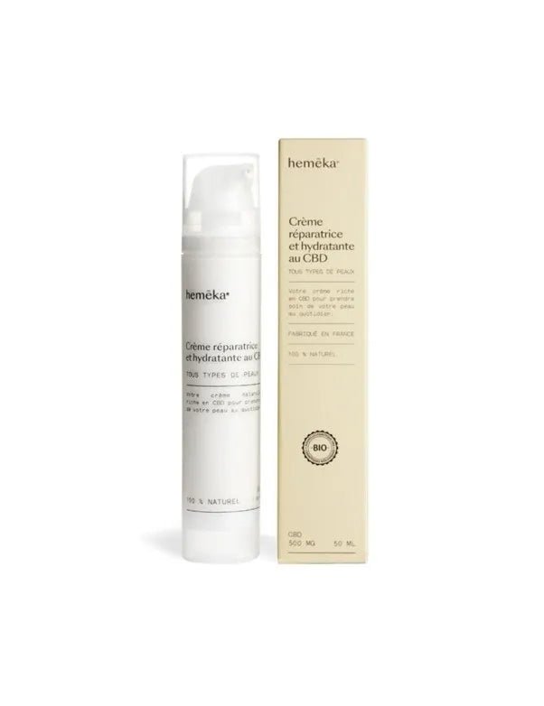 Crème Réparatrice & Hydratante au CBD Hemēka 🌿💧 - La Maison Du Canab