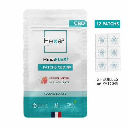 Patchs CBD Douleurs x12 HexaFLEX® – Hexa3 🌿🧪 - La Maison Du Canab